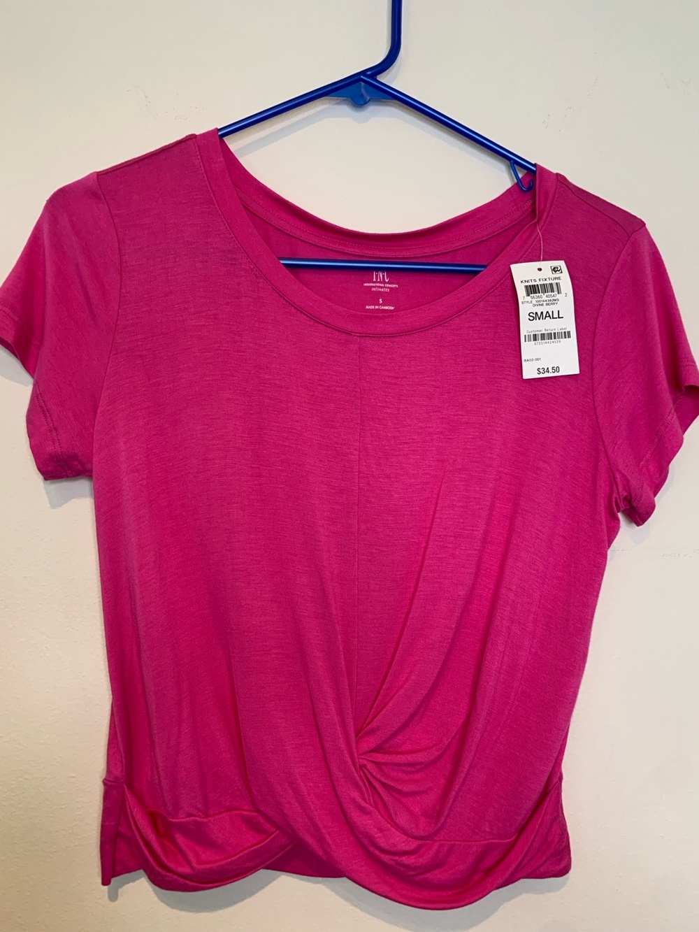Inc International Concepts Twist-Front Top NWT Small